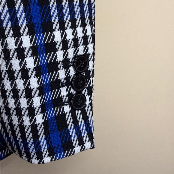 Banana Republic Blue and White Checkered Blazer Sz 00 - Picture 5 of 8